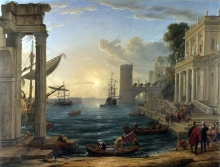 212/claude lorrain - seaport with the embarkation of the queen of sheba